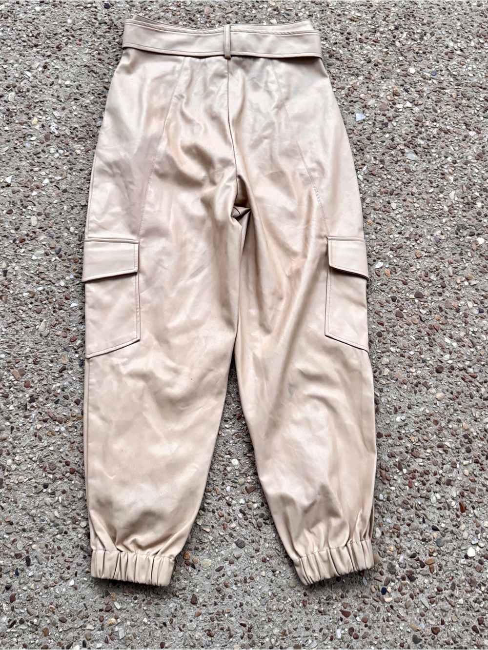NWT Culpos x INC Faux Leather Khaki Cargo Pants Size 8 - Picture 9 of 12